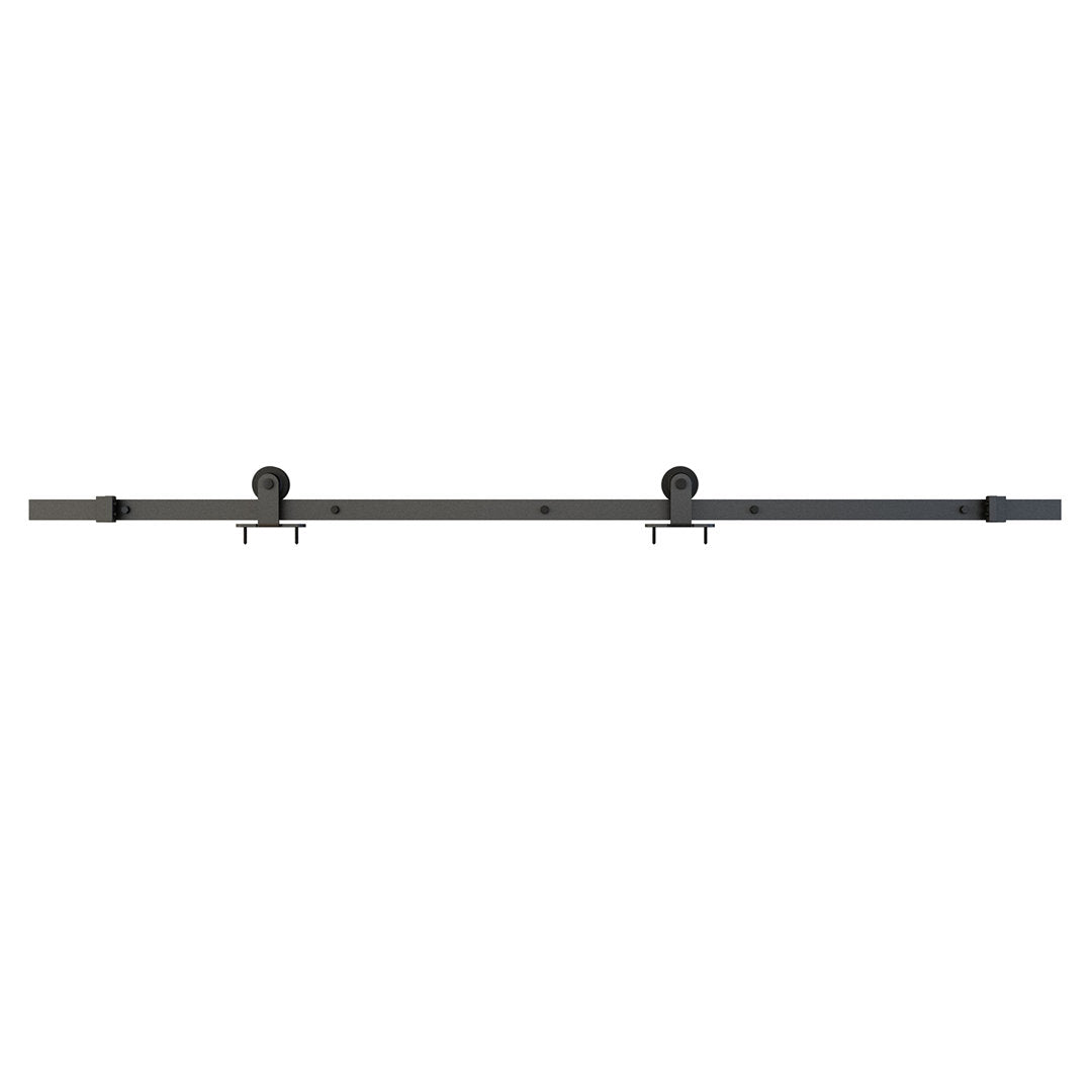 Paneled Metal and Glass Broadway Barn Door Renin
