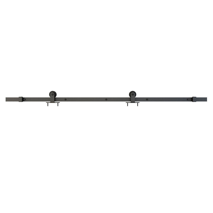 Paneled Metal and Glass Broadway Barn Door Renin