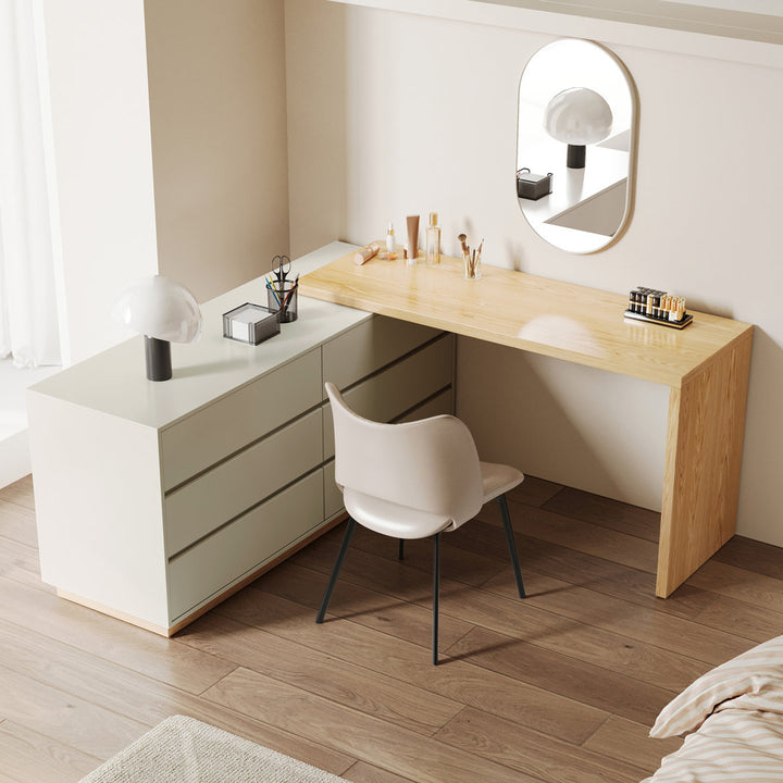 Berek Vanity Extendable Vanity Table with 6 Drawers Modern Home Office Desk Latitude Run®