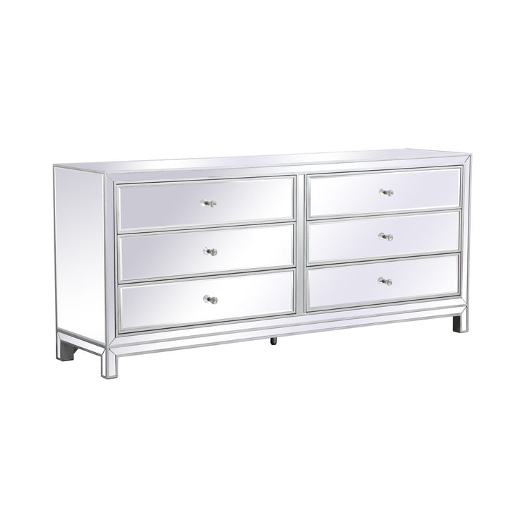 Rotella Mirrored 6 Drawer Double Dresser Everly Quinn Color: Silver