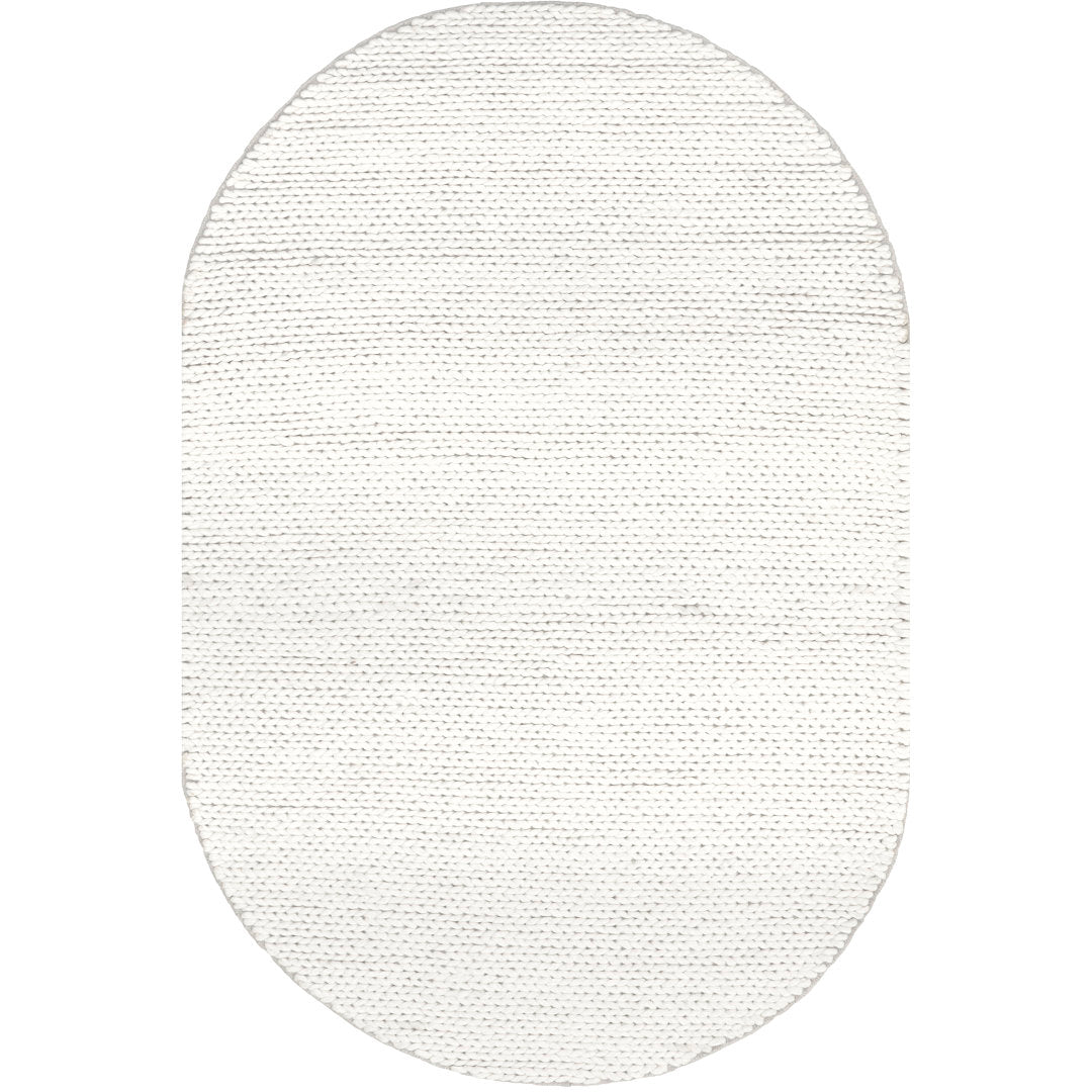 Dunanney Hand Braided Ivory Area Rug Dakota Fields Rug Size: Oval 8' x 10'