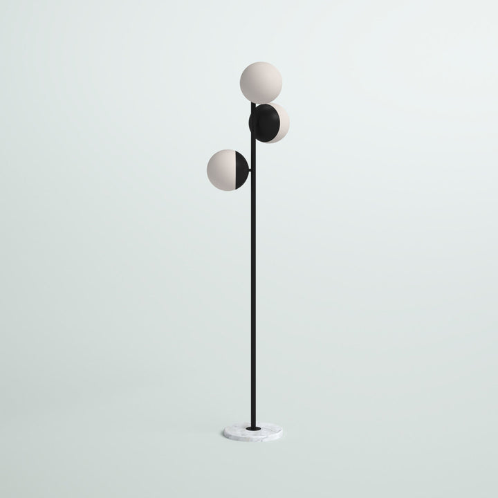 Yearby 65.5" Tree Floor Lamp Mercury Row® Shade Color: Frosted White Base Finish: Black