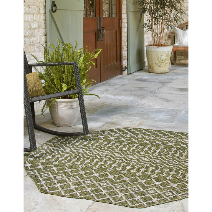 Adley Southwestern Green/Beige Indoor/Outdoor Area Rug Gracie Oaks Rug Size: Octagon 7'10" x 7'10"