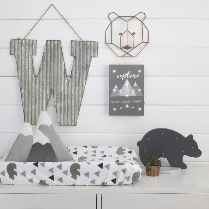 Little Love by NoJo Charcoal Spain Mountains "Explore, Dream, Discover, Wander" Lighted Wall Décor Zoomie Kids