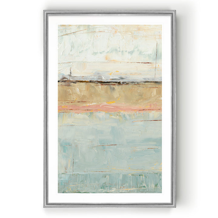 Pastel Horizon I' - Painting Print on Canvas Beachcrest Home™ Size: 30.5" H x 42.5" W x 1.5" D Format: Silver Framed