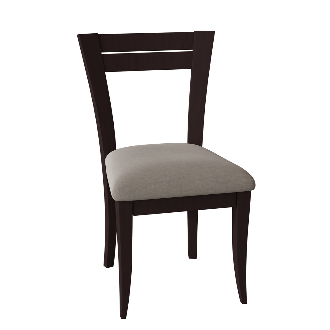 Claverley Ladder Back Side Chair Red Barrel Studio® Upholstery Color: Charcoal, Frame Color: Chocolate