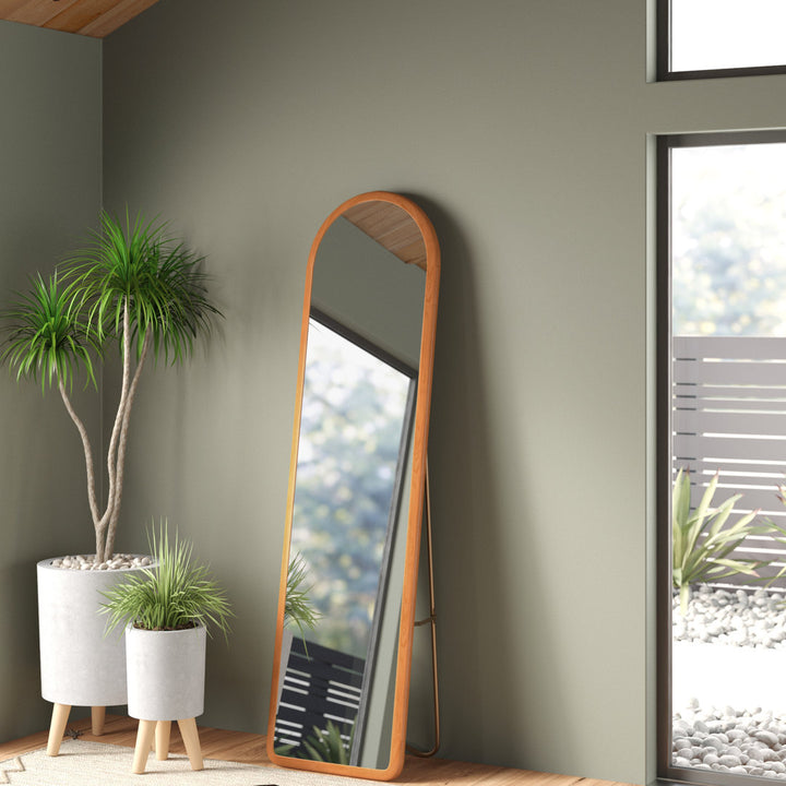 Norphlet Arched Full Length Mirror with Stand, Fully Assembled Dressing Wall-Mounted Mirror Wade Logan®