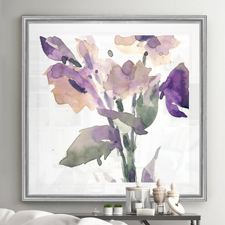 Garden Blooms II' Painting on Canvas Etta Avenue™ Size: 17.5" H x 17.5" W x 1.5" D Format: Silver Framed