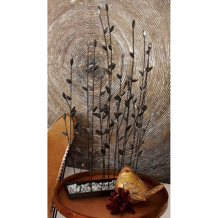 Phillipston Metal Floral Decorative Black Sculpture with Loose Stones Red Barrel Studio®