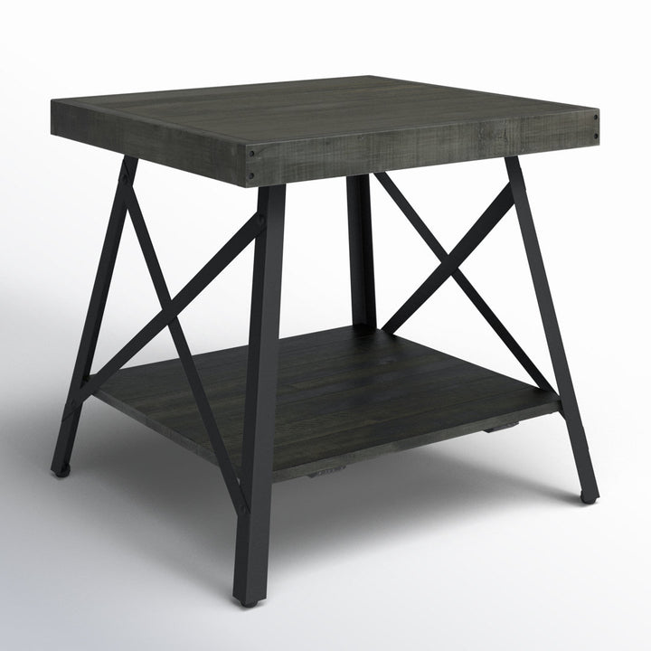 Laguna Solid Wood End Table with Storage Sand & Stable™ Color: Gray
