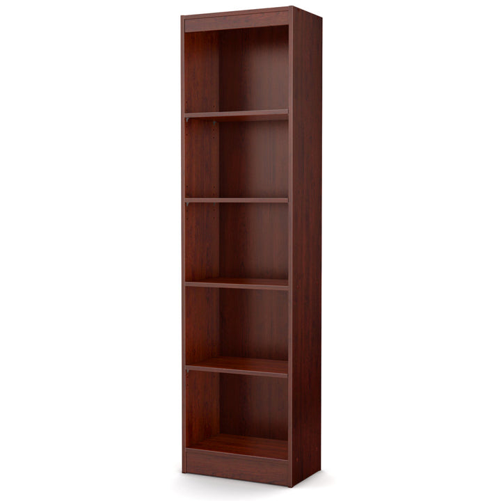 Axess Narrow 5-Shelf Narrow Bookcase Pure White South Shore Color: Royal Cherry