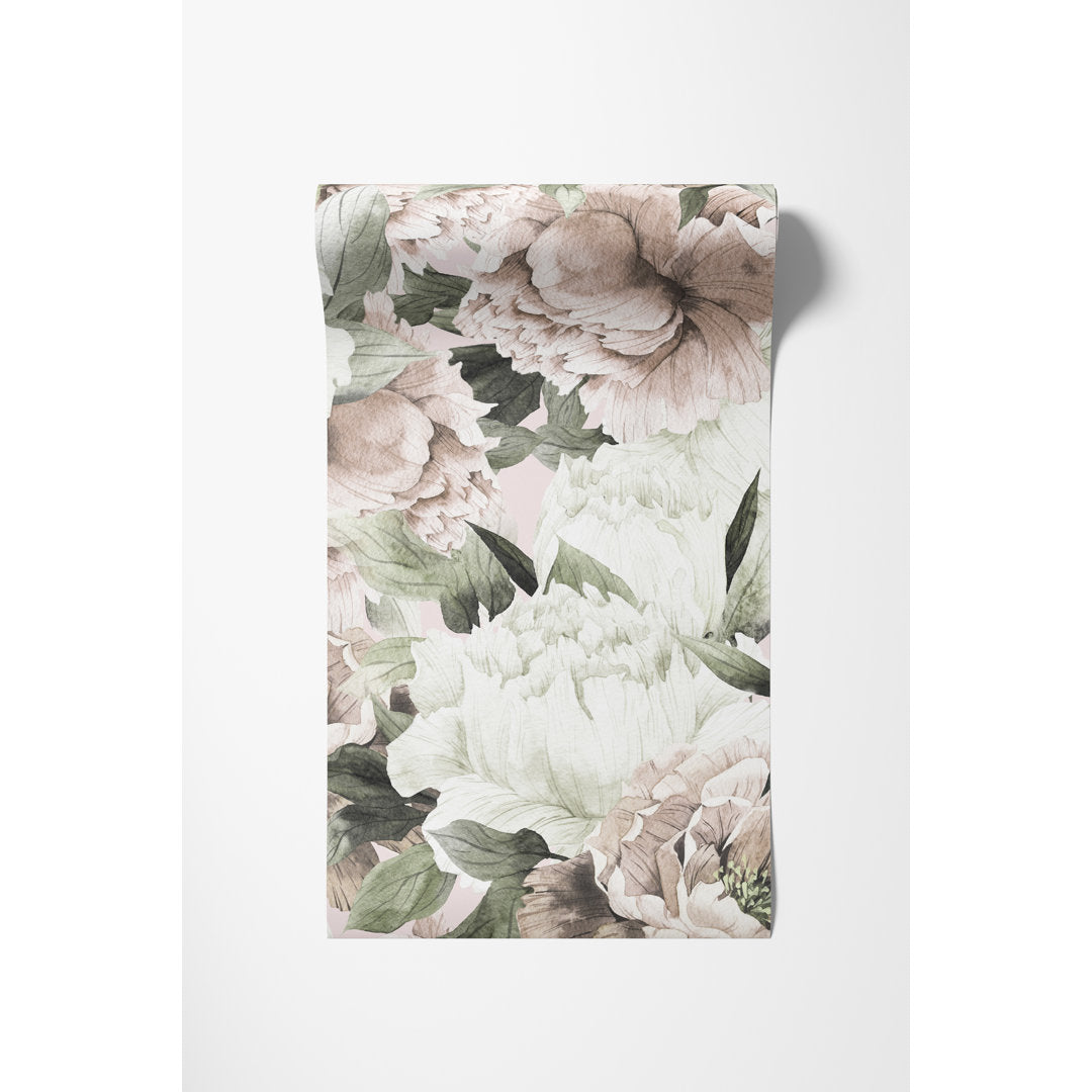 Hampton Removable Vintage Bouquet Peonies 10.4167' L x 125" W Peel and Stick Wallpaper Roll House of Hampton®