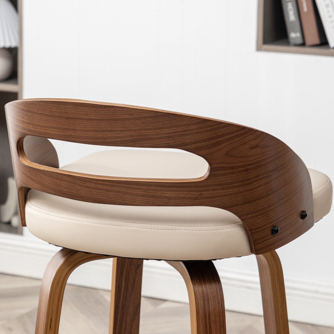 Mahtab Swivel Counter & Bar Stool (Set of 2) Corrigan Studio® Seat Height: Bar Stool = 29.92” Seat Height, Upholstery: Beige Faux Leather