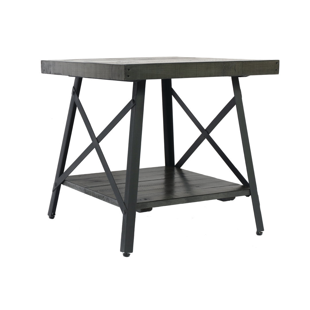 Laguna Solid Wood End Table with Storage Sand & Stable™ Color: Gray