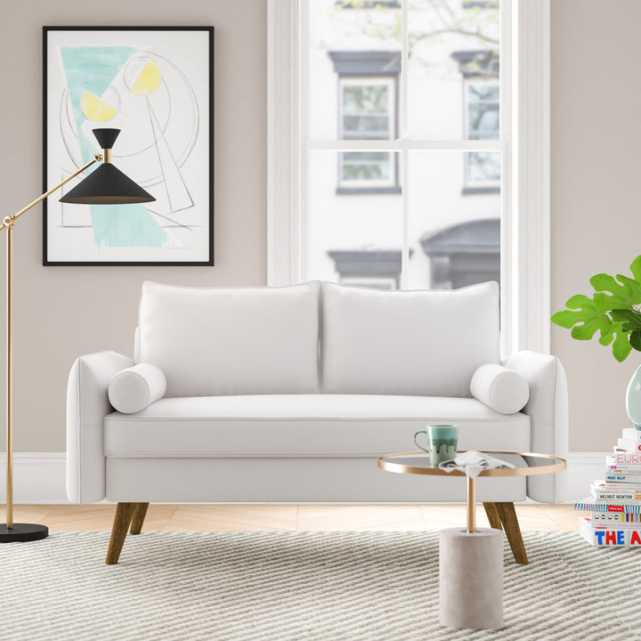 Modway Revive Upholstered Fabric Loveseat Modway Upholstery Color: White Polyester