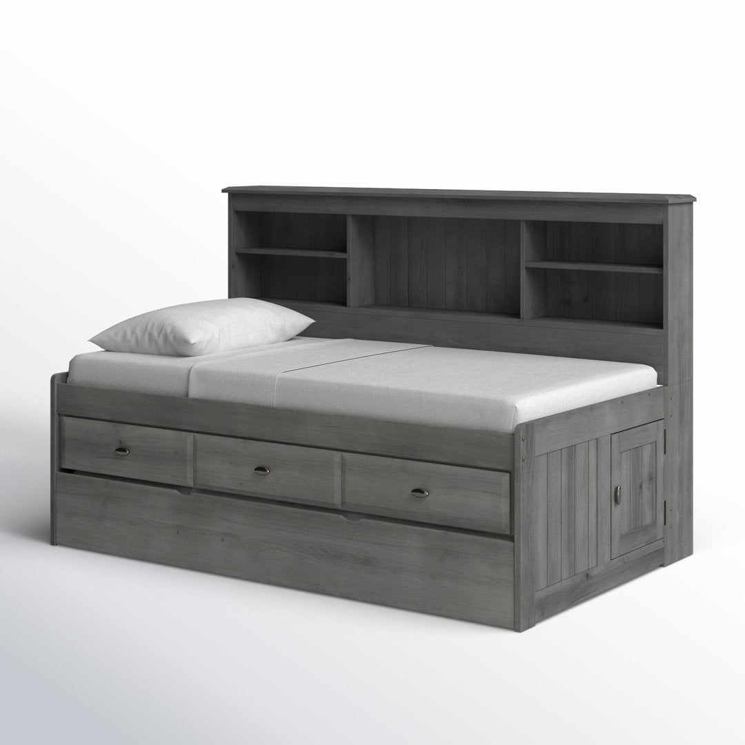 Beckford 3 Drawer Solid Wood Daybed with Bookcase by Viv + Rae Viv + Rae™ Bed Frame Color: Charcoal Size: Twin