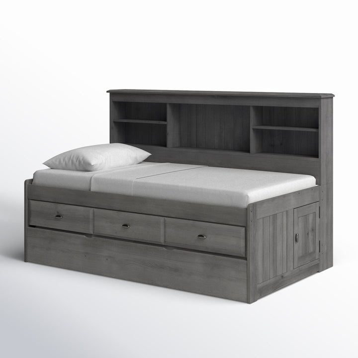 Beckford 3 Drawer Solid Wood Daybed with Bookcase by Viv + Rae Viv + Rae™ Bed Frame Color: Charcoal Size: Twin