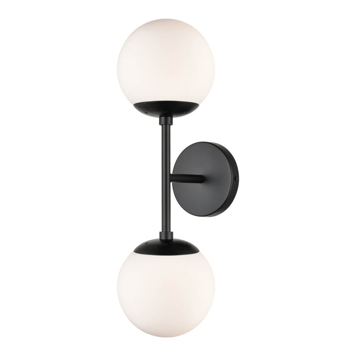 Cournoyer 2-Light Dimmable Wallchiere George Oliver Shade Color: White Finish: Black