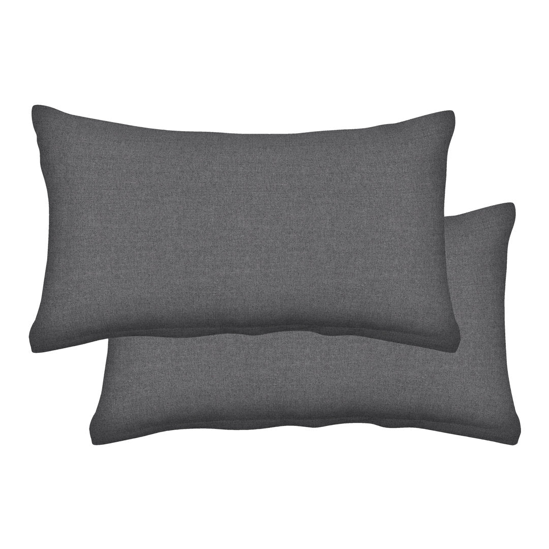 Textured Solid Toss Pillow (Set of 2) Honeycomb Color: Heathered Dark Gray Size: 21"W x 12"L