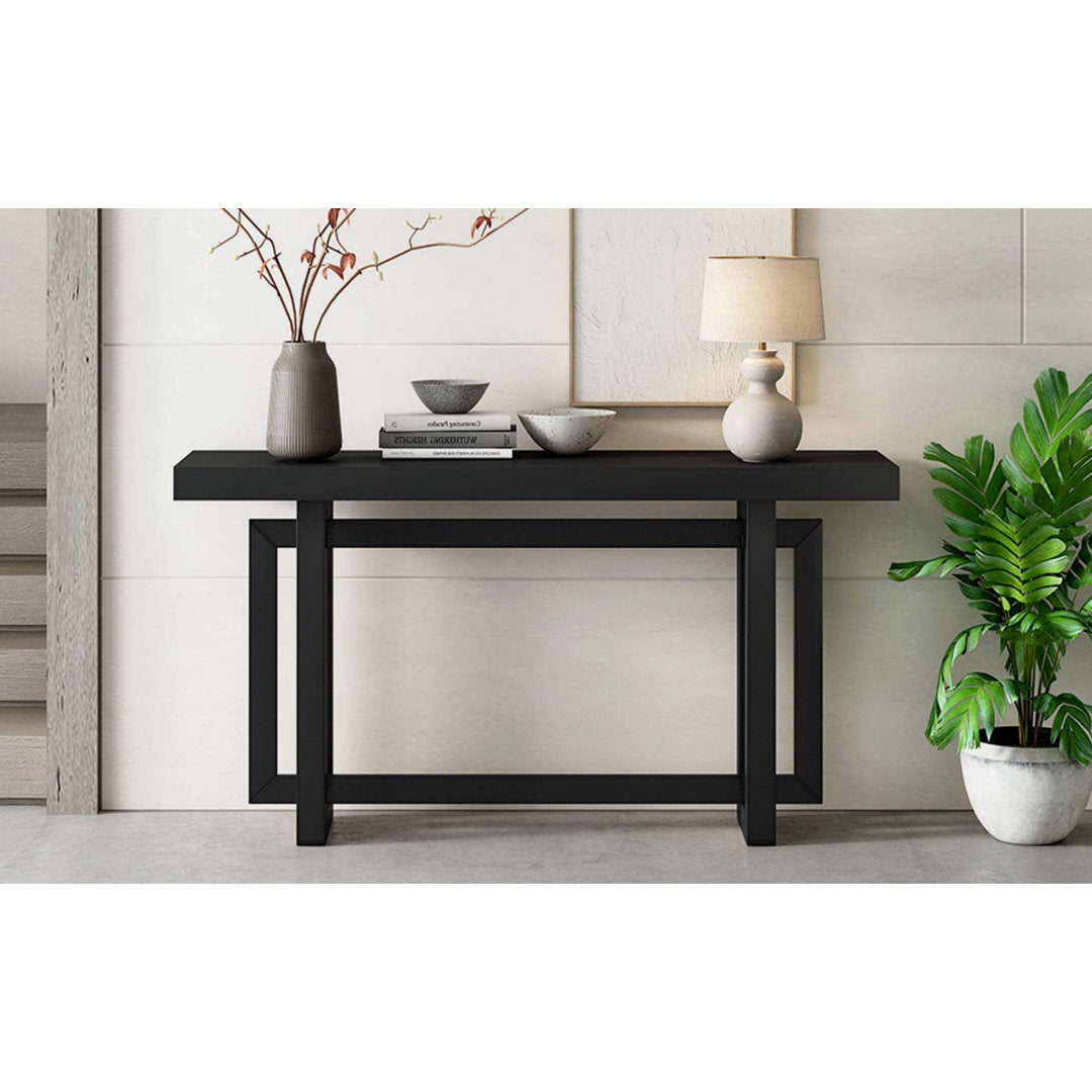 Thedrick 59" Extra Long Entryway Table Console Table 17 Stories Color: Black