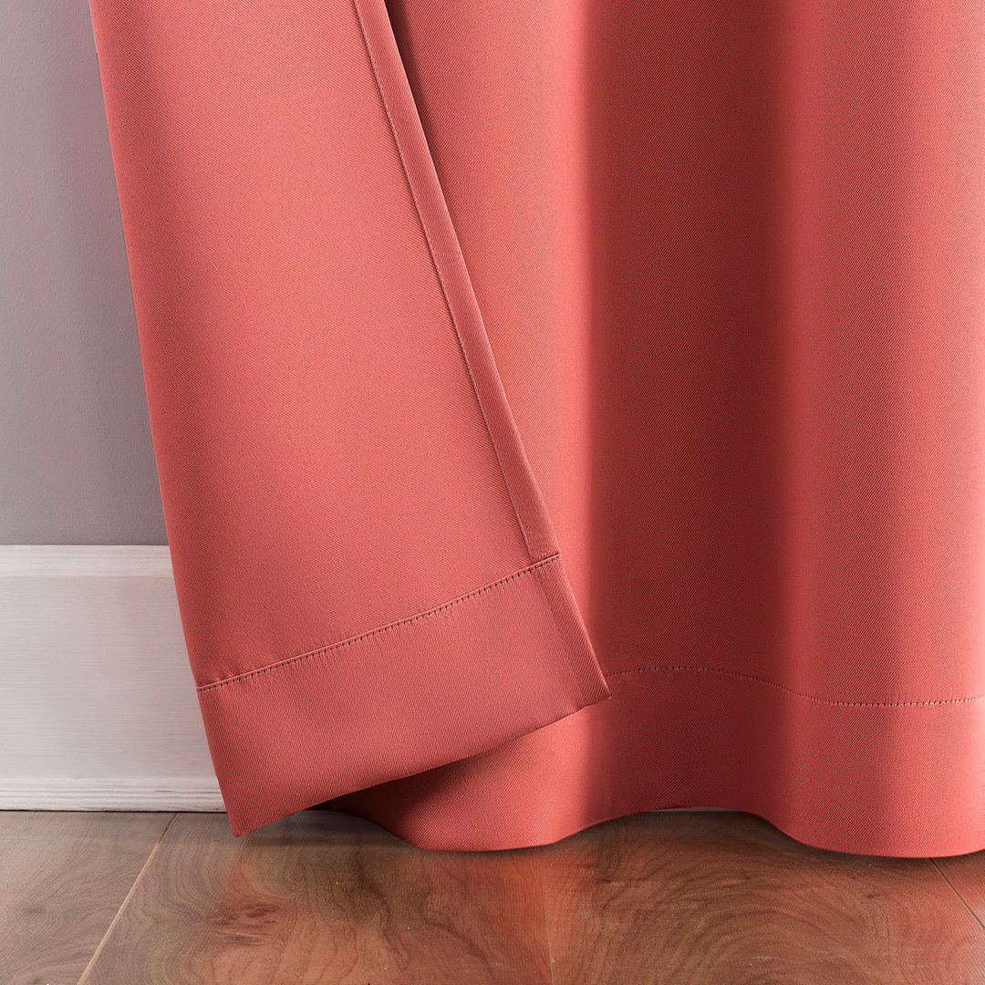 Wayfair Basics Blackout Grommet Curtain Panel Wayfair Basics® Curtain Color: Coral Size per Panel: 40" W x 95" L
