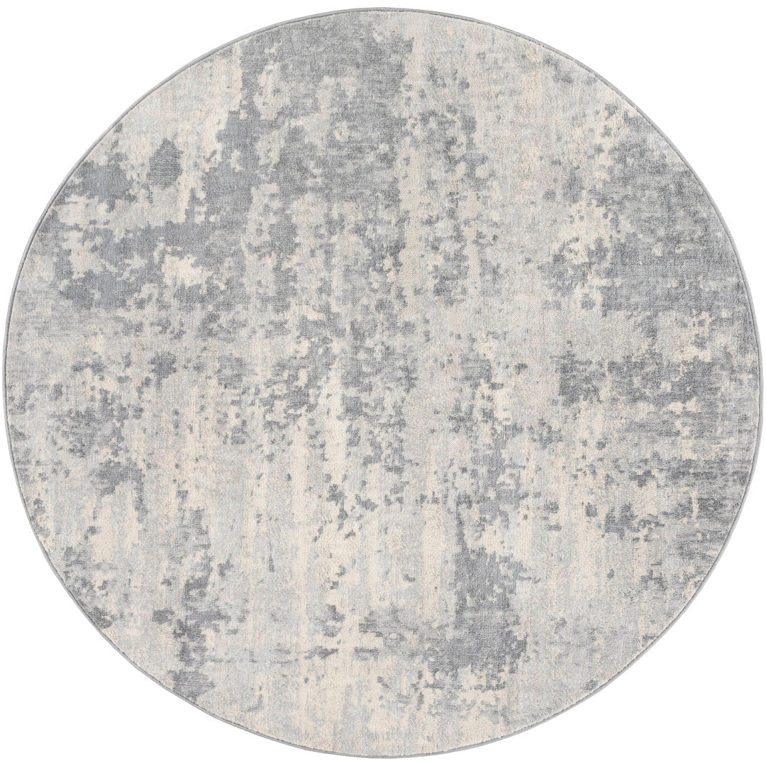 Griffiths Abstract Gray/Cream Area Rug Trent Austin Design® Rug Size: Round 6'7"