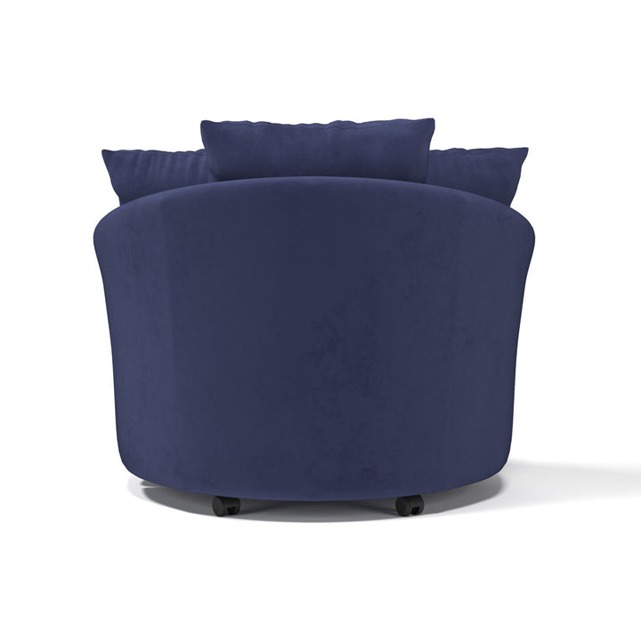 Alsup Barrel Chair Andover Mills™ Fabric: Bulldozer Cobalt