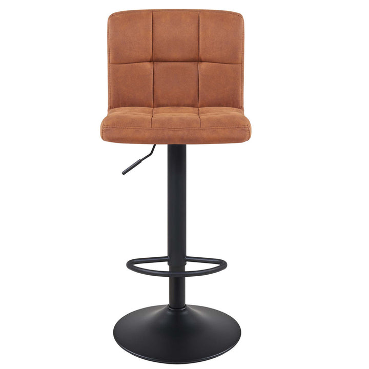 Amjed Swivel Adjustable Height Bar Stool (Set of 2) Latitude Run® Upholstery: Brown
