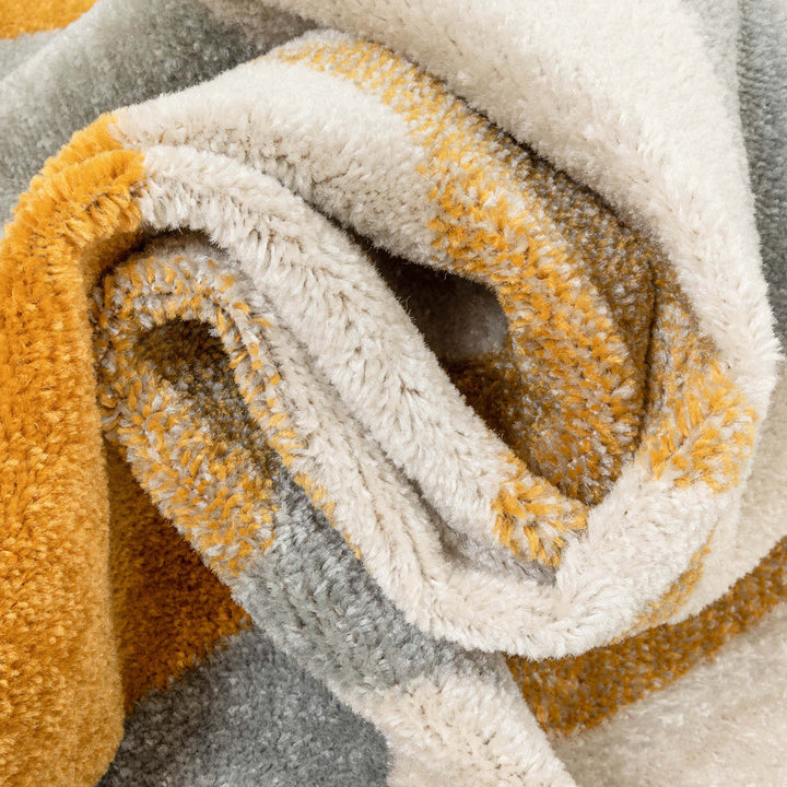 Rubino Modern Geometric White/Yellow Area Rug Wrought Studio™ Rug Size: Rectangle 9'3" x 12'3"
