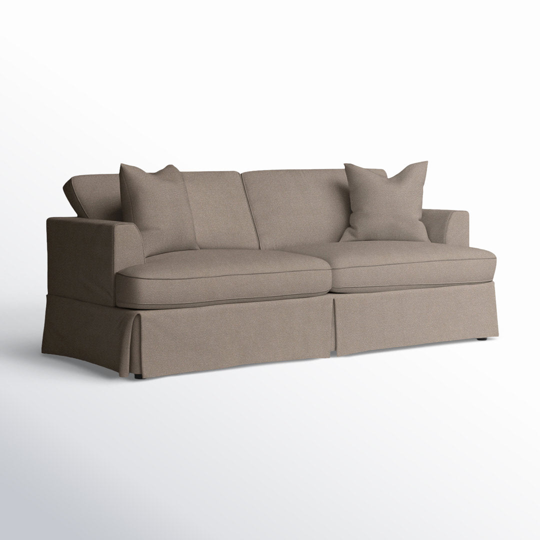 Lucia 93" Recessed Arm Slipcovered Sofa Bed Wayfair Custom Upholstery™ Fabric: Topsider Twill