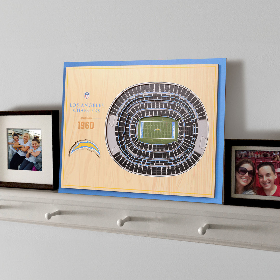 NFL 5-Layer Stadiumview Wall Art YouTheFan Color: Teal NFL Team: Los Angeles Chargers