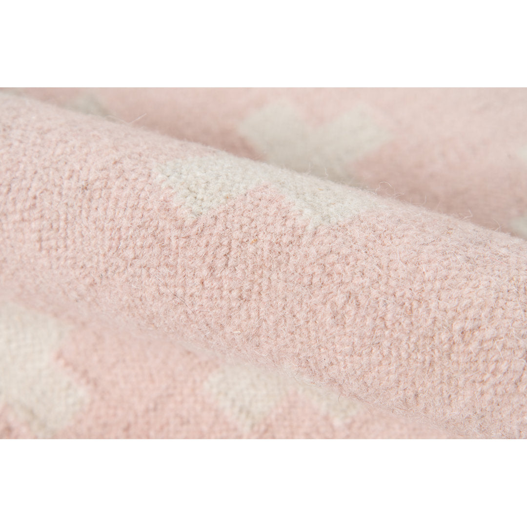 Topanga Reversible Handwoven Flatweave Wool Pink/White Area Rug Novogratz Rug Size: Rectangle 5' x 7'6"