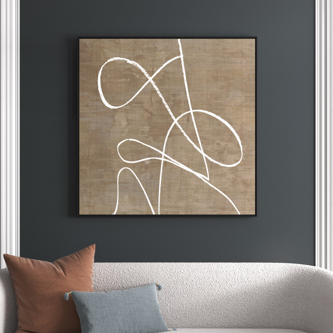 Swooping Lines - Floater Frame Painting on Canvas Joss & Main Size: 46.5" H x 46.5" W x 2" D Format: Black