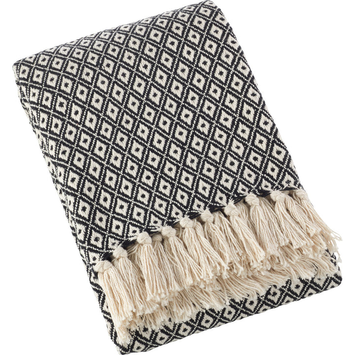 Sevan Diamond Weave Soft Cotton Throw Saro