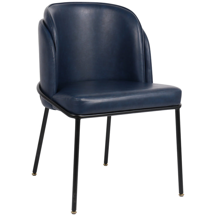 Philpott Faux Leather Dining Chair, Set Of 2 (Set of 2) Trent Austin Design® Upholstery Color: Navy