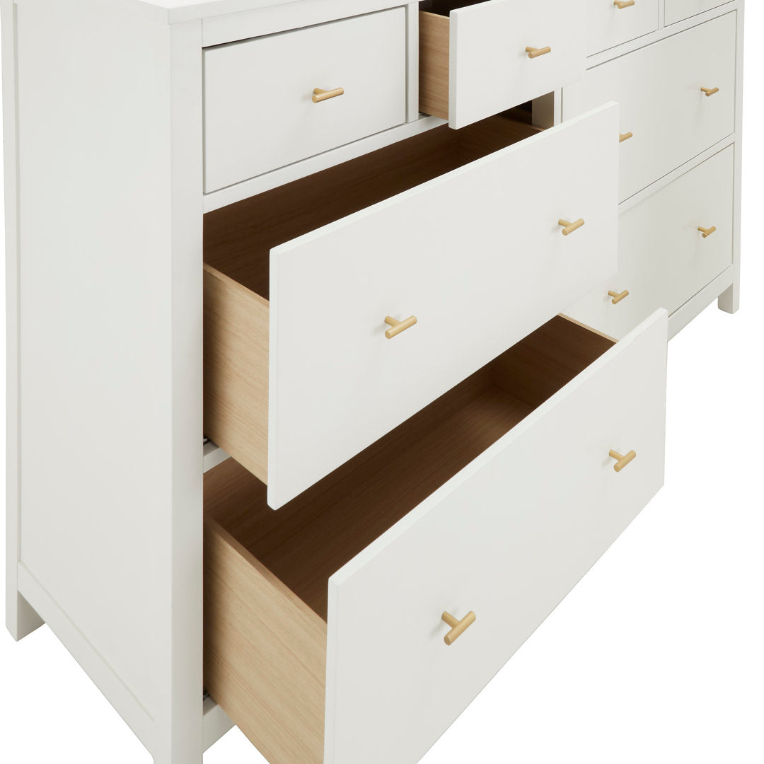 Kowalsky 8 Drawer 57.99" W Double Dresser Three Posts™ Color: Bleached White