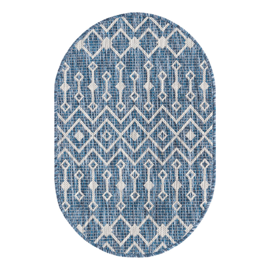 Innsbrook Southwestern Power Loom Teal Indoor/Outdoor Area Rug Laurel Foundry Modern Farmhouse® Rug Size: Oval 2'2" x 3'1"
