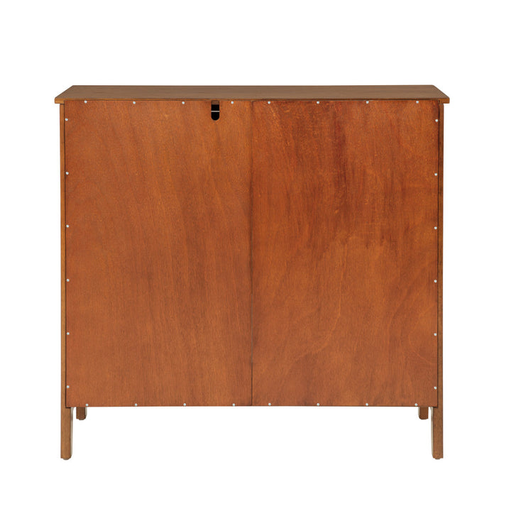 Fiama 38" Three Shelf Accent Cabinet with Two Glass Doors Red Barrel Studio® Color: Brown
