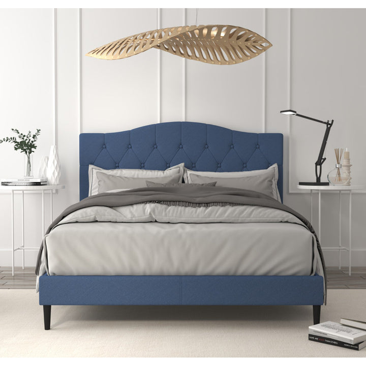 Arnette Tufted Upholstered Low Profile Platform Bed Andover Mills™ Color: Denim Blue Size: Full / Double