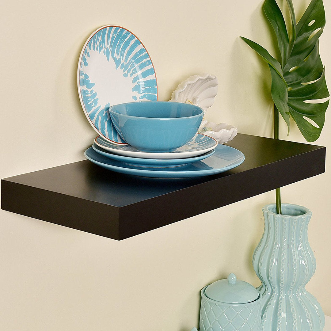 Himmelmann Floating Shelf Ebern Designs Size: 1.25" H x 36" W x 7.25" D Finish: Black