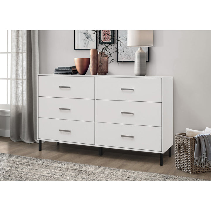 Alexei 6 Drawer 58.5" W Double Dresser Zipcode Design™ Color: White