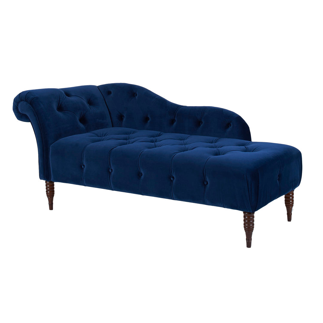 Kannon Tufted Right-Arm Chaise Lounge Willa Arlo™ Interiors Fabric: Navy Blue Velvet