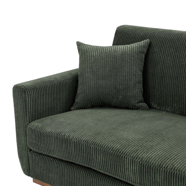 Artina 65'' Square Arm Loveseat Wade Logan® Fabric: Dark Green Corduroy