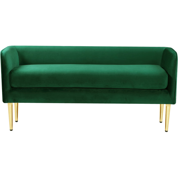 Manuel Upholstered Bench Everly Quinn Color: Green Velvet