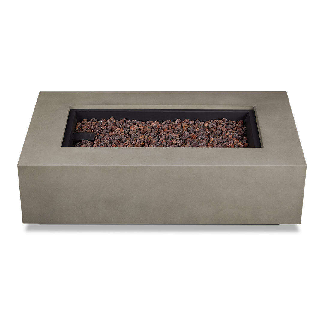 AEGEAN Propane / Natural Gas Outdoor Fire Pit Table Real Flame Size: 15" H x 50" W x 32" D Finish: Mist Gray
