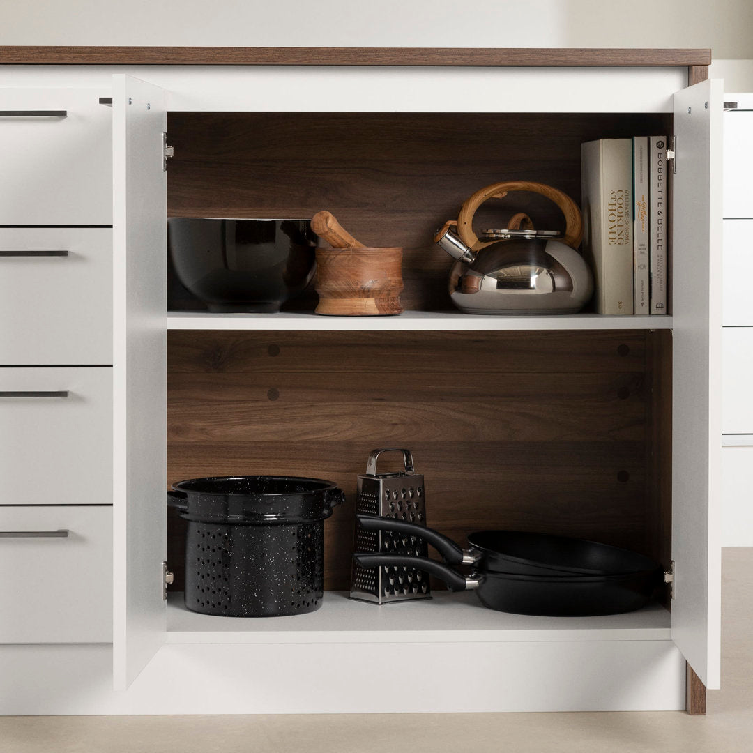 Myro 47.25'' Wide Kitchen Island South Shore Base Finish: Natural Walnut