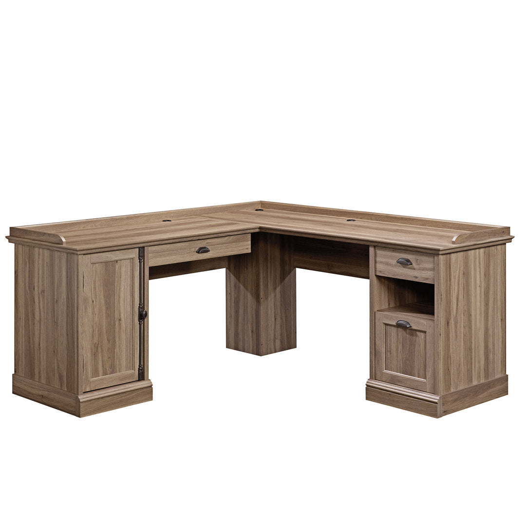 Evanjames L-Shaped Executive Desk Gracie Oaks Color: Salt Oak