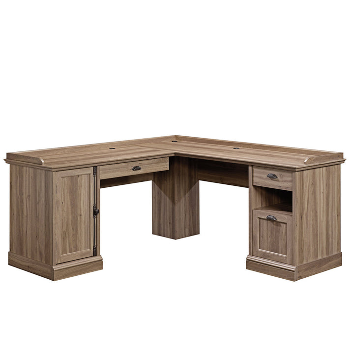 Evanjames L-Shaped Executive Desk Gracie Oaks Color: Salt Oak