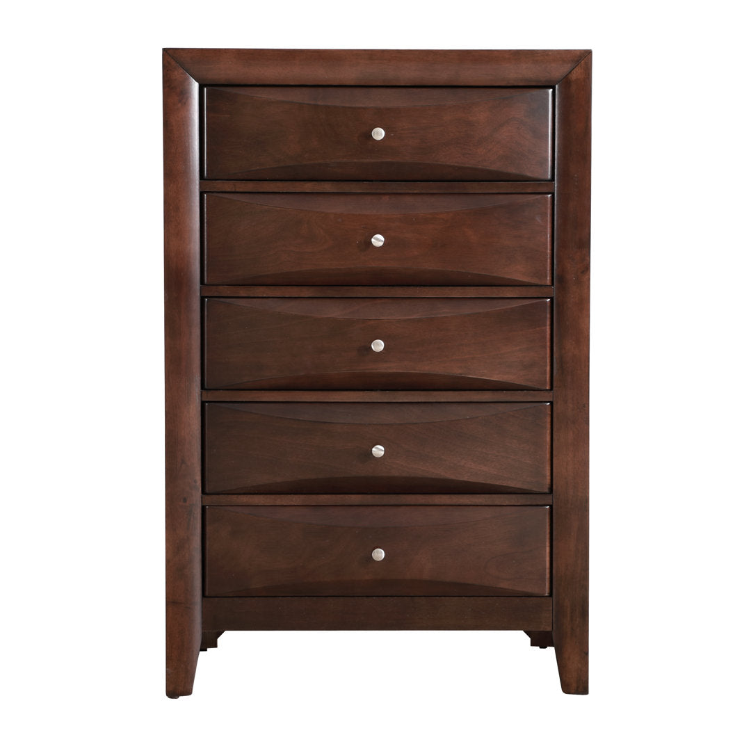 Marilla 5-Drawer Chest Glory Furniture Color: Cappaccino