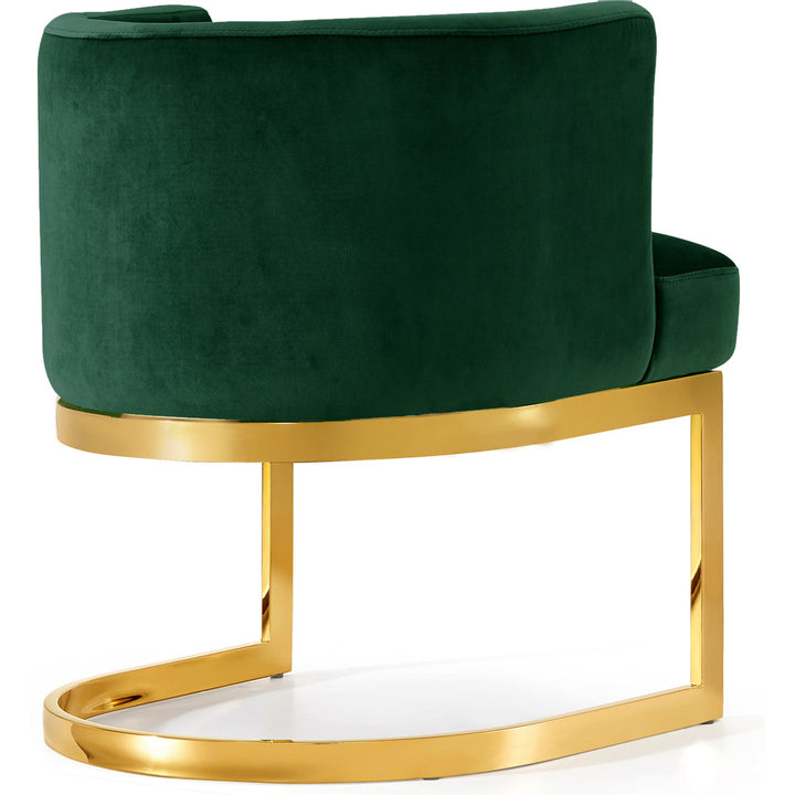 Barnier Wingback Arm Chair Everly Quinn Upholstery Color: Green, Leg Color: Gold